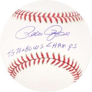  Pete Rose Autographed Baseball  Details: 75,76,80 WS 
