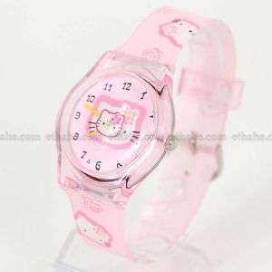 Hello Kitty Plastic Watch Band Wristwatch Pink 18OZ  