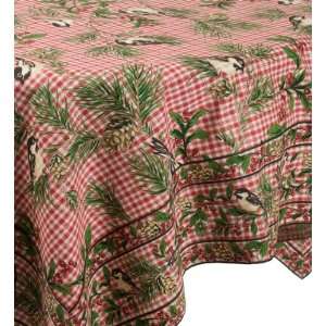 April Cornell 54 by 54 Inch Tablecloth, Chickadee Check Red