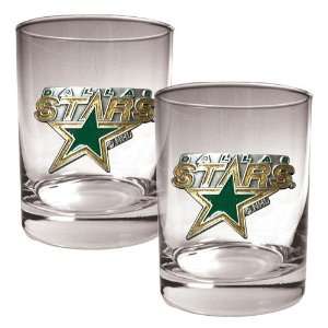  Dallas Stars NHL 2pc Rocks Glass Set   Primary Logo 