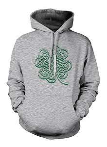   Leaf Clover Sweatshirt Hoodie Graphic Funny Irish Lucky Green Hoody