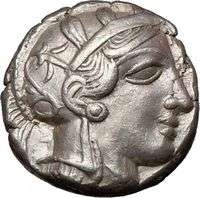 Athens in Attica Greece 460BC Tetradrachm Athena Owl Silver Greek Coin 