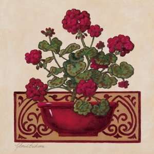 Red Geraniums I by Gloria Eriksen 16x16 