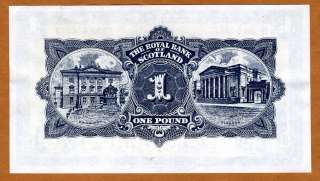 Scotland Royal Bank, 1 pound, 1963, P 324, aUNC  rare  