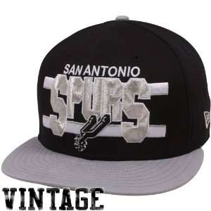  New Era San Antonio Spurs Black Gray Word Stripe 9FIFTY 