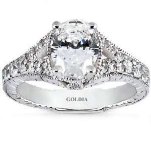    1.95 Ct. Antique Style Oval Diamond Engagement Ring: Jewelry