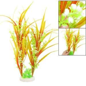  Como Orangered Green Plastic Grass Flower Plants Fish Tank 