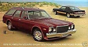 1979 PLYMOUTH VOLARE SPORT STATION WAGON & ROAD RUNNER  