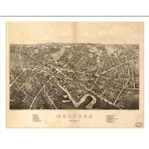  Historic Medford, Massachusetts, c. 1880 (L) Panoramic Map 