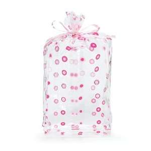   10) Pink Dots Cello Birthday Party Baby Shower Favor Gift Bag 11x5x2.5