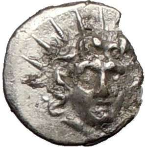 RHODES Island off Caria 125BC Helios Rose Authentic Ancient Silver 