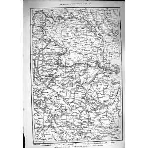   1877 Map Western Bulgaria Sofia Viden Rahova Craiova