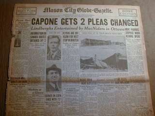 1931 newspaper headline Gangster AL CAPONE TRIAL for Federal Income 
