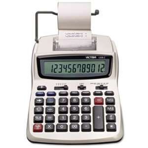  1208 2 Two Color Compact Printing Calculator, 12 Digit LCD 