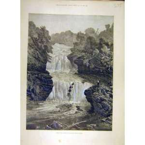 1888 Cora Linn Falls Clyde Lanark Scotland Places Print:  