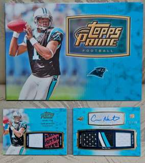 2011 TOPPS PRIME CAM NEWTON 5 PIECE RELIC LEVEL 1 BOOK HIS JERSEY #1 