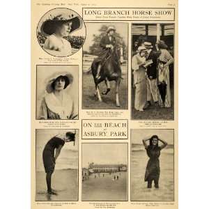  1913 Print Long Branch Horse Show Asbury Park Swimming 