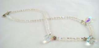 Vintage Australian Crystal and Sterling Bead Necklace  