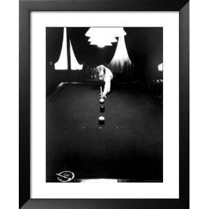  Woody Allen, Shooting Pool in His Apartment Framed Art 