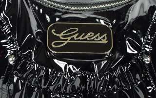GUESS ROLA Logo Black Patent Handbag Bag Purse New  