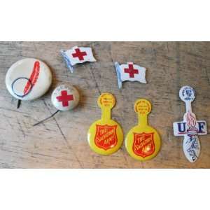   CHARITY BUTTONS Red Cross/Salvation Army/United Way 