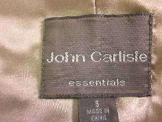 JOHN CARLISLE Brown Suede Leather Belted Jacket Coat S  