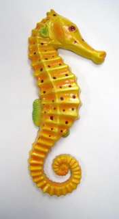 TropicaL Tiki Seahorse Wall Decor Yellow 9 Inch  