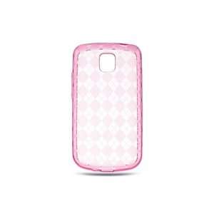  LG P509 Optimus T TPU Case with Inner Check Design   Hot Pink Check 