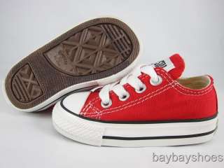CONVERSE ALL STAR CHUCK TAYLOR OX LOW RED/WHITE BABY INFANT TODDLER 