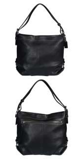 COACH Classic Black Leather Duffle Bag Tote Purse Handbag NEW  