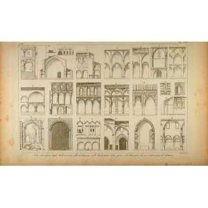   Gothic Arch Architecture   Original Copper Engraving