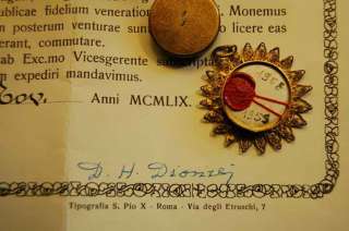 Reliquary w/ Relic & Document St. Agnes, V.M. +  
