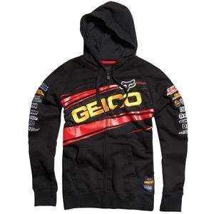  Fox Racing Geico Team Zip Hoodie   Large/Black Automotive
