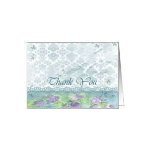  Thank You Lavender Lace Leaves Sweet Pea Card Health 