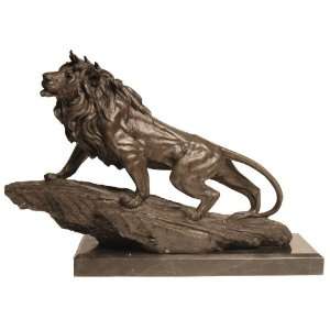  Bronze Art Large Lion King of the Jungle Safari Sculpture 