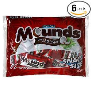 Mounds Snack Size Candy Bar, Dark Chocolate Coconut Filled, 11.3 Ounce 