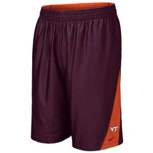   Hokies Maroon Orange Reversible Basketball Shorts