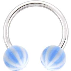  Horseshoe   Sky Blue Beach Ball Circular Barbell Jewelry