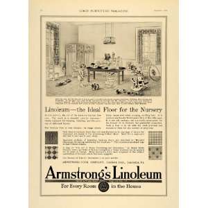  1918 Ad Nursery Room Decor Armstrongs Linoleum Floors 