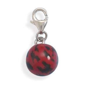  Red and Black Enamel Bead Charm Jewelry