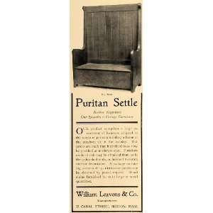  1905 Ad Puritan Settle Bench William Leavens Company 