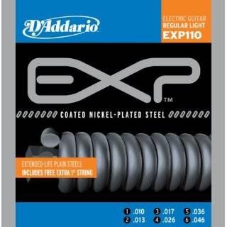 Addario EXP110 Coated Electric Guitar Strings, Light, 10 46 by D 