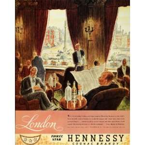 1935 Ad Schieffelin Hennessy Cognac Brandy Lounge Men   Original Print 