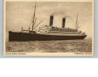 CUNARD LINE RMS Carmania Steamship c1910 Postcard  