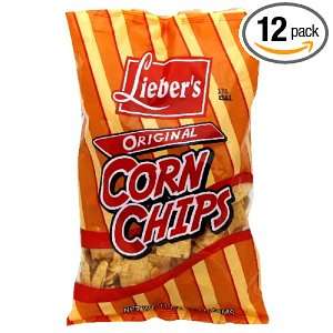 Liebers Corn Chips, 11 Ounce (Pack of 12)  Grocery 