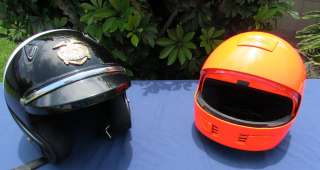 Police Motorcycle Helmet Orange   Used  