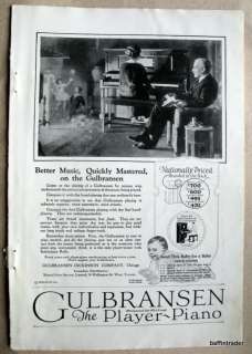 Gulbransen Player Piano Orig Vint Magazine Ad 1923  
