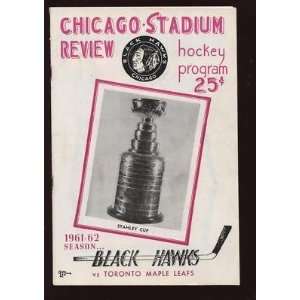 1961/62 Stanley Cup Final Program Leafs @ Black Hawks   NBA Mugs and 