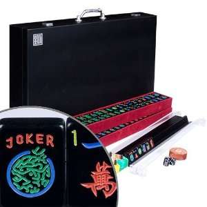  American Mahjong Set Black Tiles Jet Royale w/ Pushers 