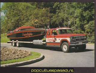 1986 FORD TRUCK 6.9 DIESEL 4x4 w/ Speed Boat POSTCARD  